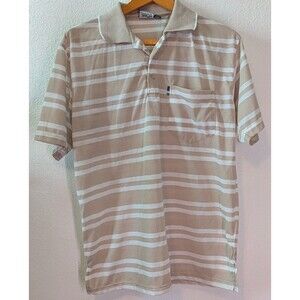 Jamplay Polo Shirt Men Medium Striped Cotton Tennis Golf Vintage (868m)
